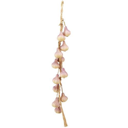 Artikel Knoflookdecoratie om kunstgeel paars op te hangen L50cm