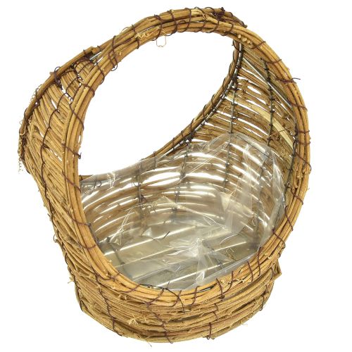 Artikel Plantenmand met handvat wijnstok L18/22cm set van 2