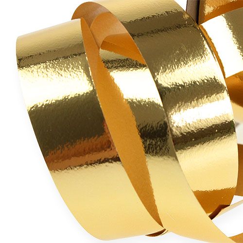 Gekruld lint glanzend 19mm 100m goud