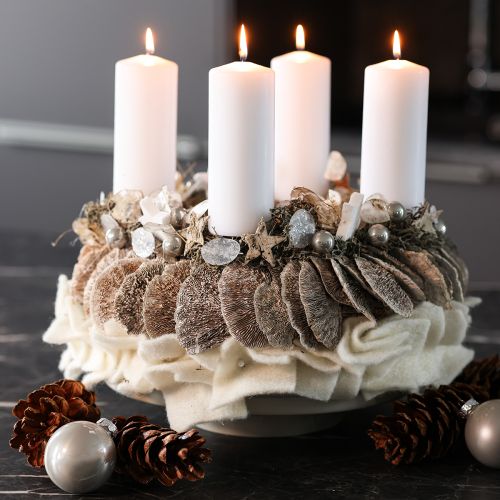Artikel Kerstkrans van spons, natuurlijke decoratie, 37 cm