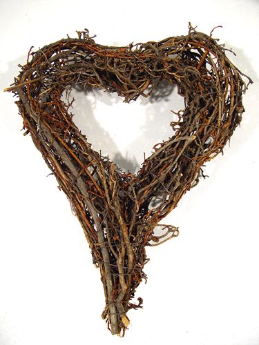 Floristik24 Hartvormige takkenkrans 20x25cm 4 stuks naturel