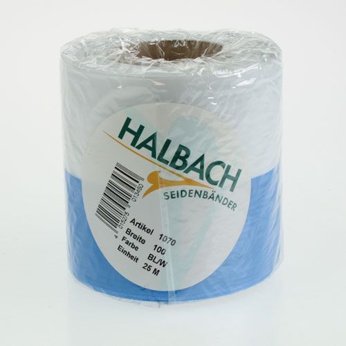 Artikel Kranslinten Moiré Blauw-Wit 100 mm