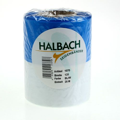 Artikel Kransbanden moiré blauw-wit 125 mm
