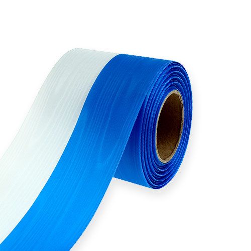 Floristik24 Kranslinten moiré blauw-wit 75 mm