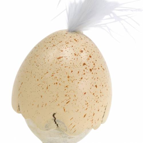 Artikel Kuiken in de eierschaal wit, creme 6cm 6st