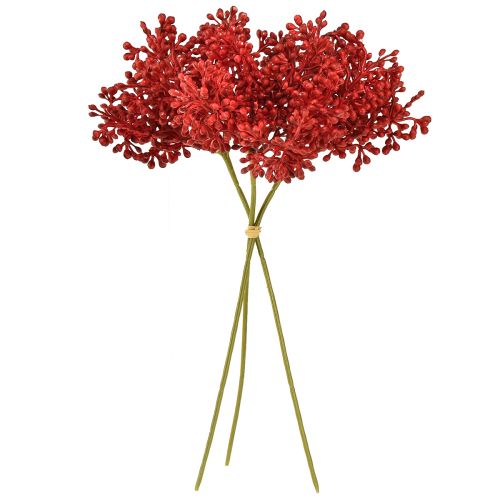 Floristik24 Kunstbessen rode decoratie voor adventskrans 32cm 3 stuks in een bos