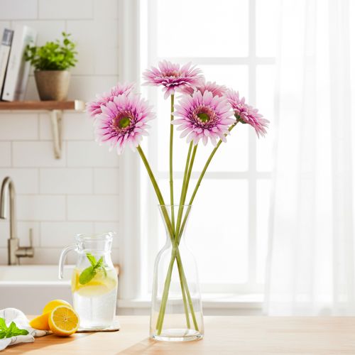 Kunstmatige gerbera's voor in de tuin, paars, 47 cm, 6 stuks | Floristik24.nl
