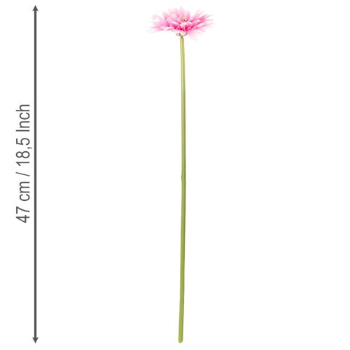 Kunstmatige gerbera's voor in de tuin, roze, 47 cm, 6 stuks | Floristik24.nl