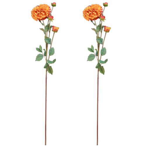 Artikel Kunst Dahlia Decoratieve Bloemen Oranje Rood Ø10 L80cm 2st