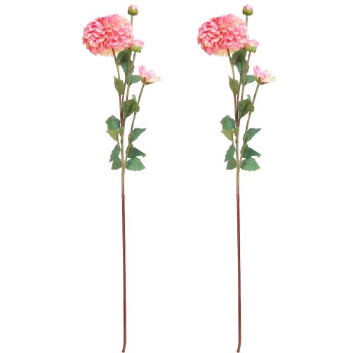 Artikel Kunstdahlia&#39;s in perzikroze Ø10cm L80cm 2st