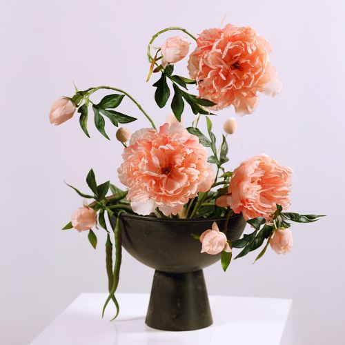 Artikel Kunstpioenrozen Roze Paeonia Zalm L60cm 2 stuks