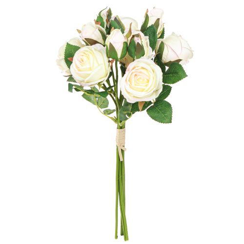 Artikel Kunstrozen Kunstbloemen Bos Crème 36cm 12st