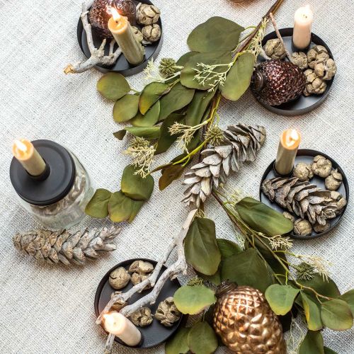Kunst eucalyptus slinger met distels herfstdecoratie 150cm