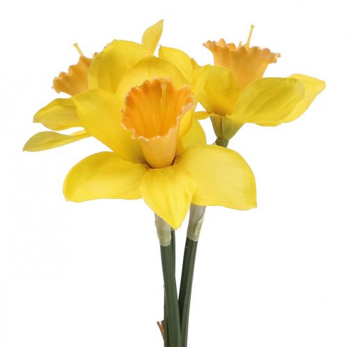 Kunst narcissen zijden bloemen gele narcissen 40cm 3st
