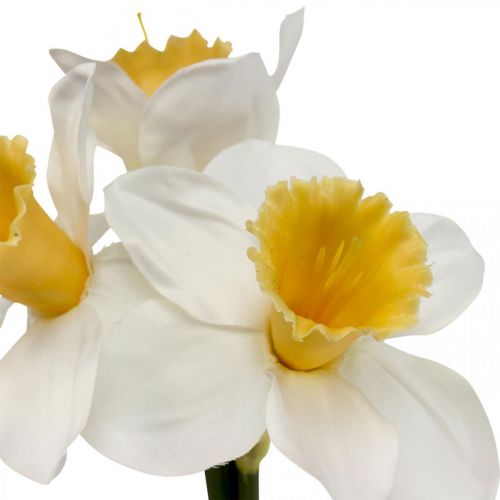 Kunst narcissen zijden bloemen witte narcis 40cm 3st