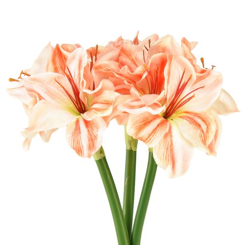 Artikel Kunst Ridderster Kunstbloemen Wit Rood Oranje Amaryllis 40cm 3st