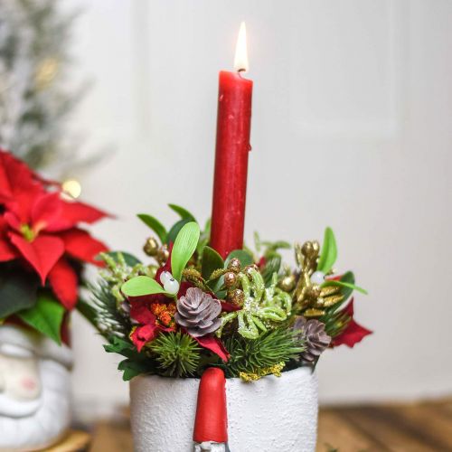 Floristik24 Kunst winterboeket met kegels, adventsdecoratie L30cm bundel van 4 stuks