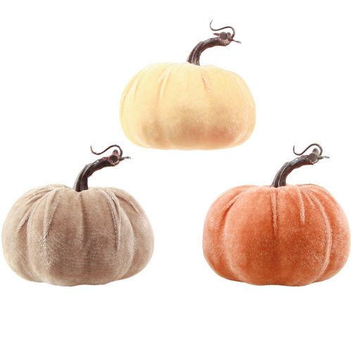 Artikel Pompoendecoratie herfst geel bruin oranje Ø13cm H11,5cm 3 st