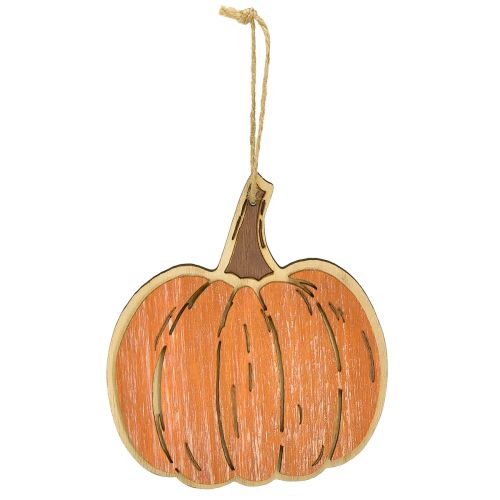 Artikel Pompoendecoratie voor het ophangen van houten decoratie herfst 14,5x13cm 8 st