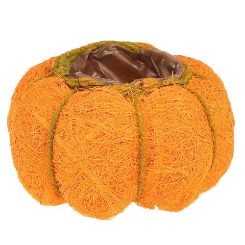Floristik24 Pompoenplantpot oranje/geelgroen van sisal Ø15cm H9cm