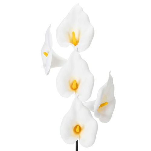 Artikel Kunstmatige callalelie met gele meeldraden, decoratieve bloemen, 35 cm, 10 stuks