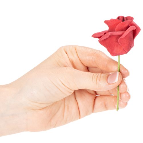 Kunstmatige rode rozen met steel, 5 cm, 100 stuks | Floristik24.nl