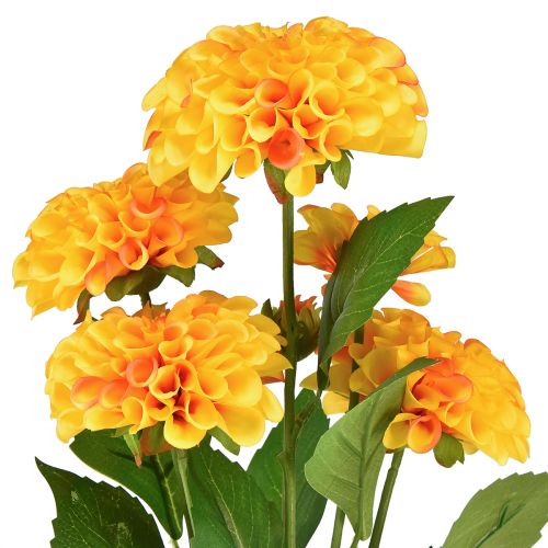 Kunstbloemen decoratieve dahlia&#39;s kunst geel oranje 50cm