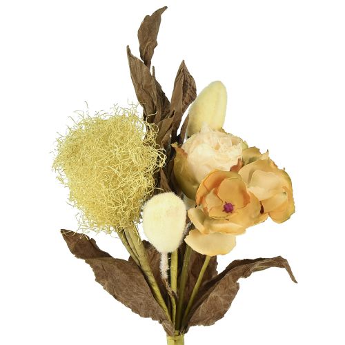 Artikel Kunstbloemboeket roos hortensia droge look vintage decoratie 38cm
