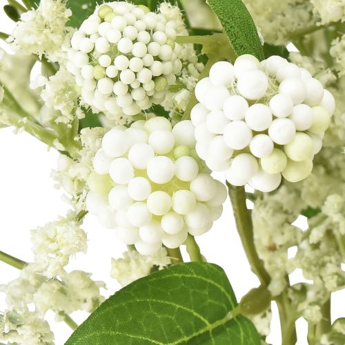 Artikel Kunstbloemenboeket zijden bloemen bessentak wit 48cm