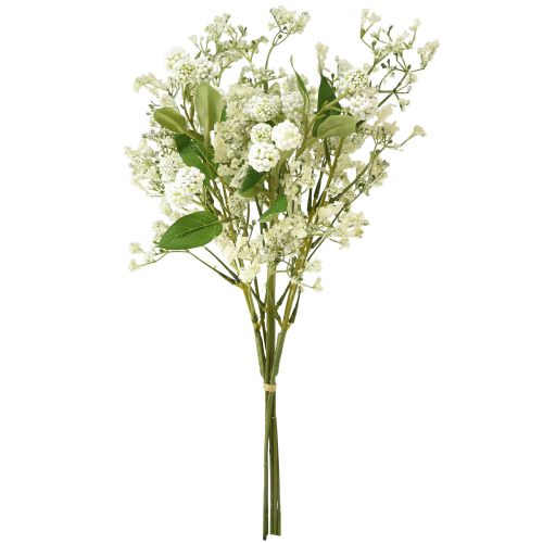 Artikel Kunstbloemenboeket zijden bloemen bessentak wit 48cm