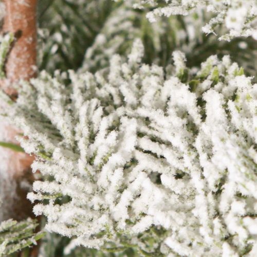Artikel Kunstspar op metalen plaat sneeuw winterdecoratie 35x115cm