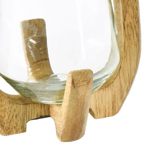 Artikel Lantaarn hout glaslantaarn woonkamer decoratie Ø12cm H20cm