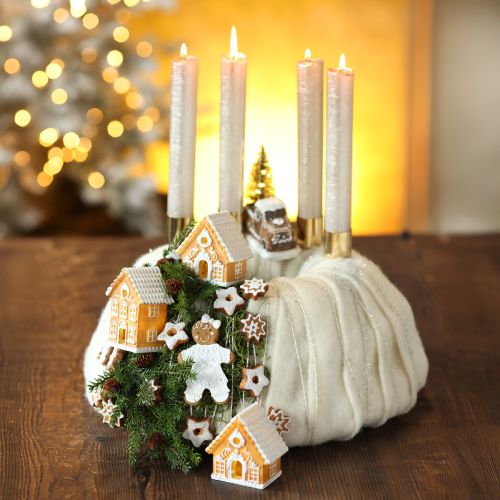Artikel Peperkoekmannetje decoratie peperkoekvrouw om op te hangen H10,5cm 4st