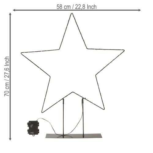 Artikel LED ster staand 150 Micro LED warm wit metaal Ø58cm