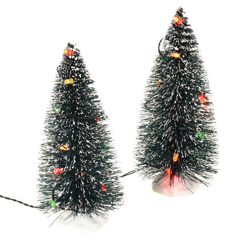 Artikel LED kerstboom mini kunstmatig voor batterij 16cm 2 stuks