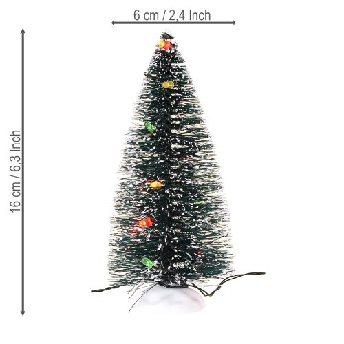 Artikel LED kerstboom mini kunstmatig voor batterij 16cm 2 stuks