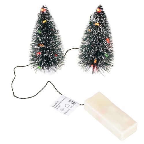 Artikel LED kerstboom mini kunstmatig voor batterij 16cm 2 stuks
