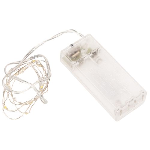 Batterijgevoede lichtslinger voor binnen, warm wit, 10 LED's, 1 meter lang, 6 stuks kopen | Floristik24.nl
