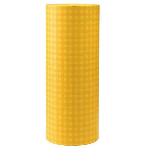 Artikel Cuffpapier vloeipapier bloemenpapier geel geruit 25cm 100m