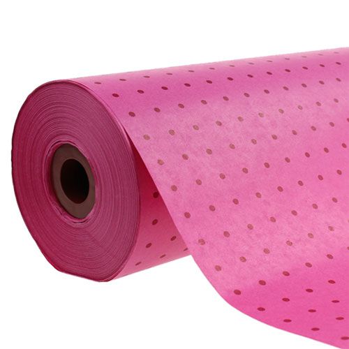 Floristik24 Manchetpapier 37,5cm 100m stippen roze