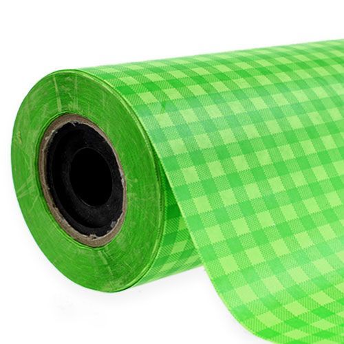 Floristik24 Manchetpapier geruit meigroen 25cm 100m