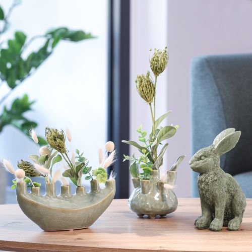 Artikel Maritieme Decoratie Vaas Koraal Design Lichtgroen Ø14.5cm H14cm