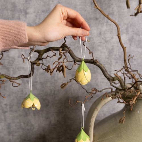 Artikel Metalen hangende bloem voor romantische binnen- en buitendecoratie, 6 cm, 6 stuks