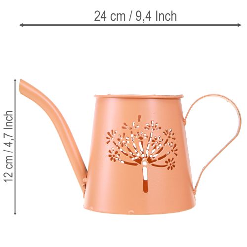 Decoratieve metalen gieters met oranje paardenbloemmotief, theelichthouders, 12 cm, 2 stuks | Floristik24.nl