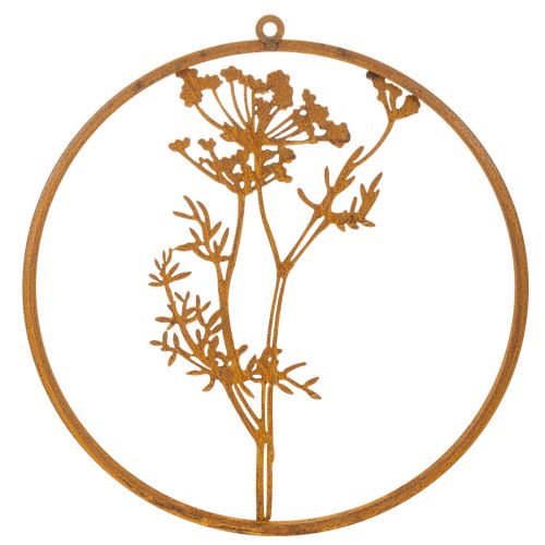 Metalen ring, geroest metaal, decoratieve ring, wanddecoratie, dilletakje, Ø38cm | Floristik24.nl