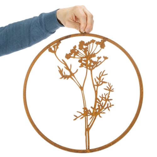Metalen ring, geroest metaal, decoratieve ring, wanddecoratie, dilletakje, Ø38cm | Floristik24.nl