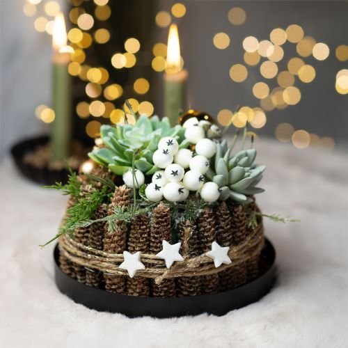 Floristik24 Metalen dienblad rond kaarsenplateau zwart Ø20cm H2,5cm 2st