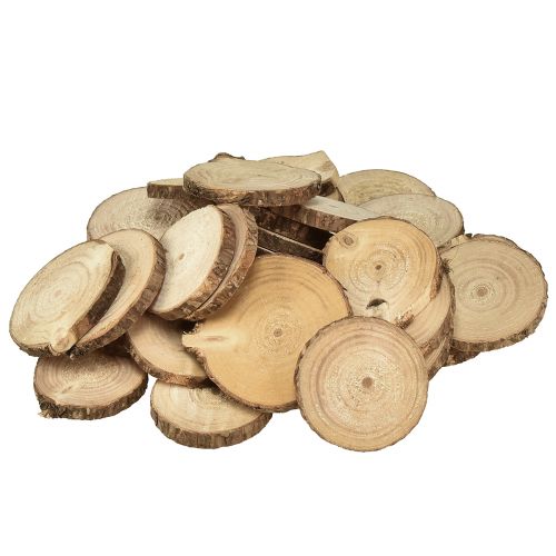 Artikel Mini houten schijven decoratieve boomschijven naturel Ø3-6cm 600g