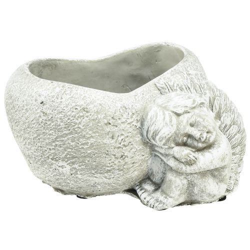 Floristik24 Mini plantenschaal graf engel engel grijs plant hart 16×12cm H9,5cm