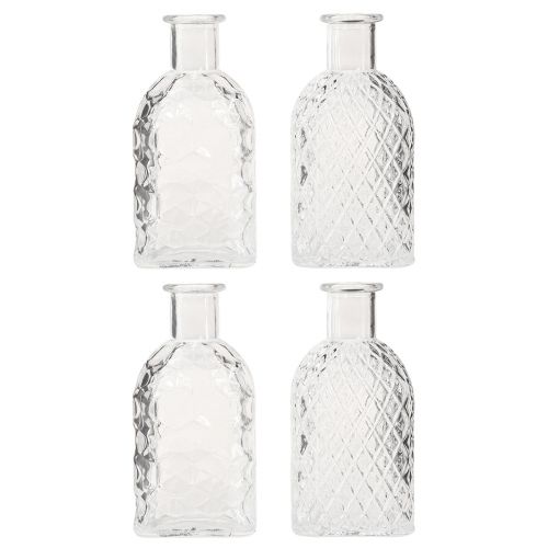Floristik24 Minivazen Vierkant Glazen Decoratieve Flessen H13cm 4st